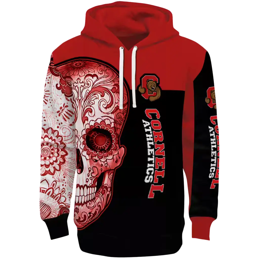 cornell big red sugar skull red black hoodie best selling cornell big red sugar skull red black hoodie best selling