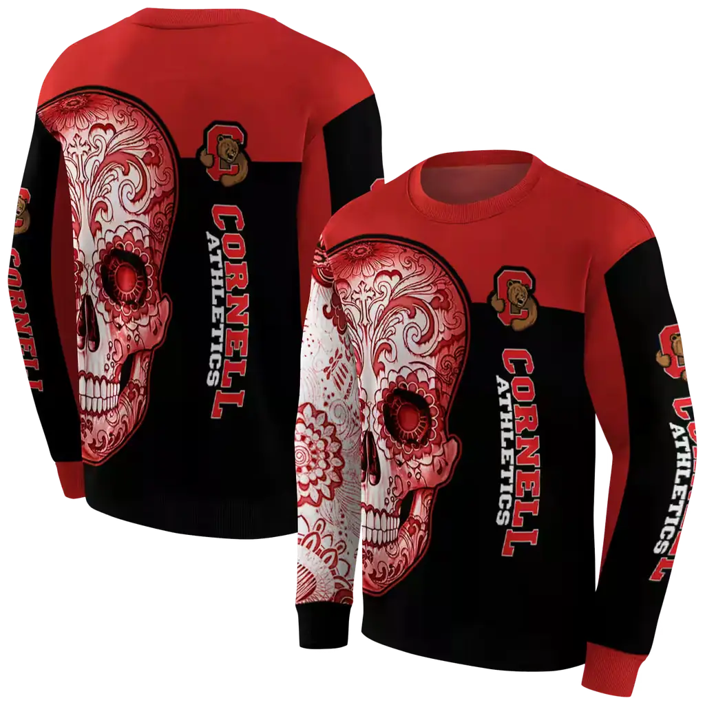 cornell big red sugar skull red black hoodie premium grade cornell big red sugar skull red black hoodie premium grade
