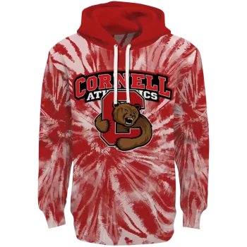 cornell big red tie dye pattern red hoodie best selling