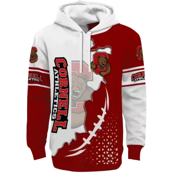 cornell big red triangular pattern red white hoodie best selling