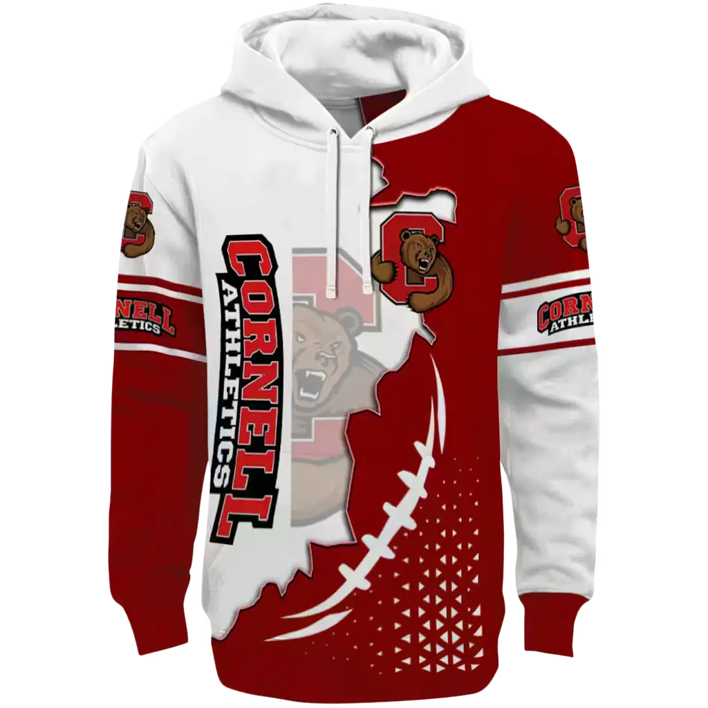cornell big red triangular pattern red white hoodie best selling cornell big red triangular pattern red white hoodie best selling