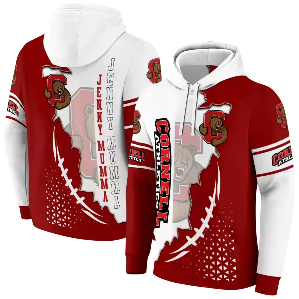 cornell big red triangular pattern red white hoodie fashion forward cornell big red triangular pattern red white hoodie fashion forward