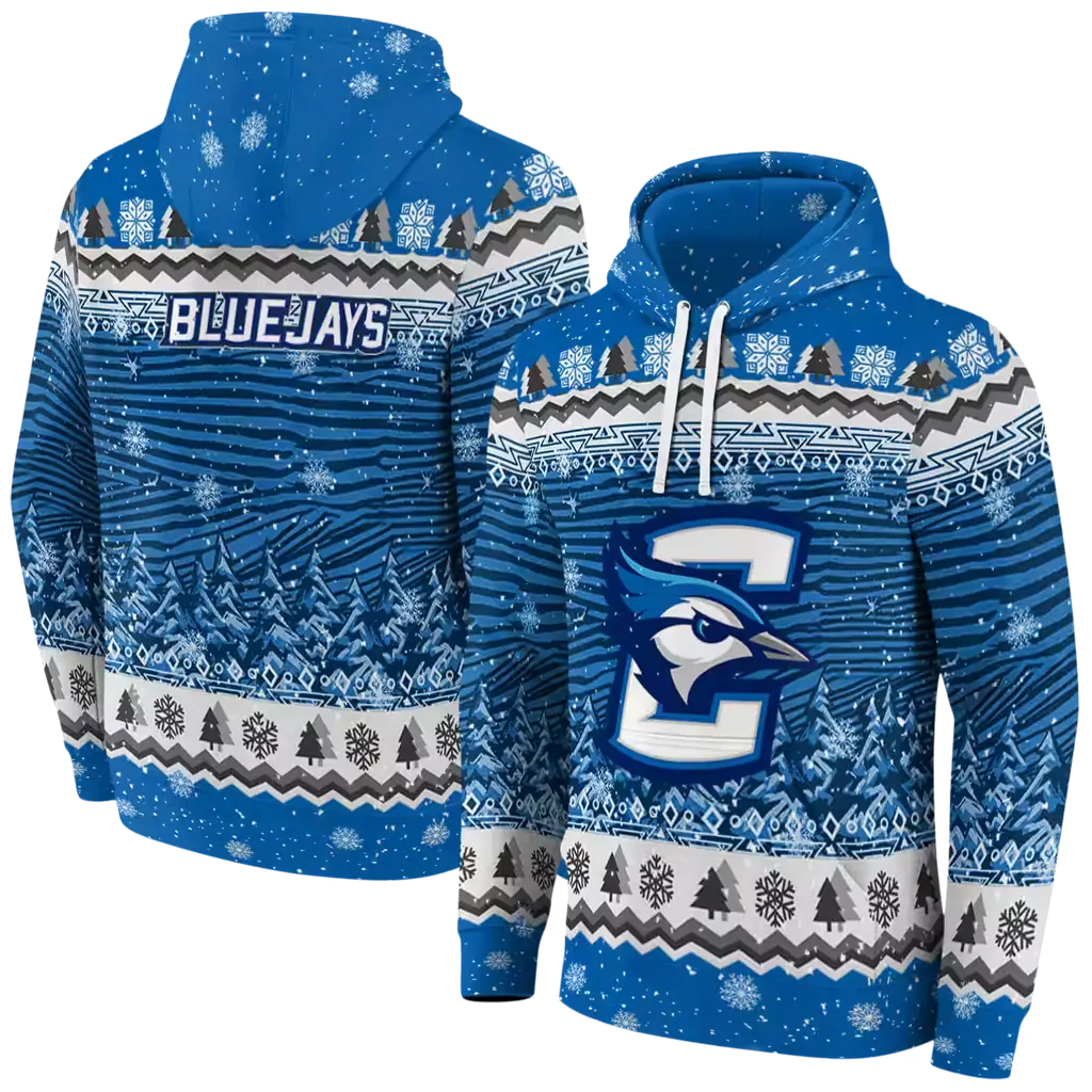 creighton bluejays christmas trees blue hoodie fashion forward creighton bluejays christmas trees blue hoodie fashion forward