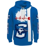 creighton bluejays football heartbeat blue hoodie best selling