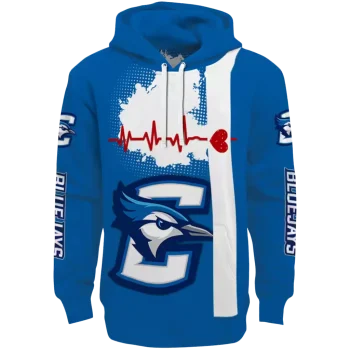 creighton bluejays football heartbeat blue hoodie best selling