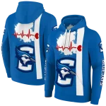 creighton bluejays football heartbeat blue hoodie best selling