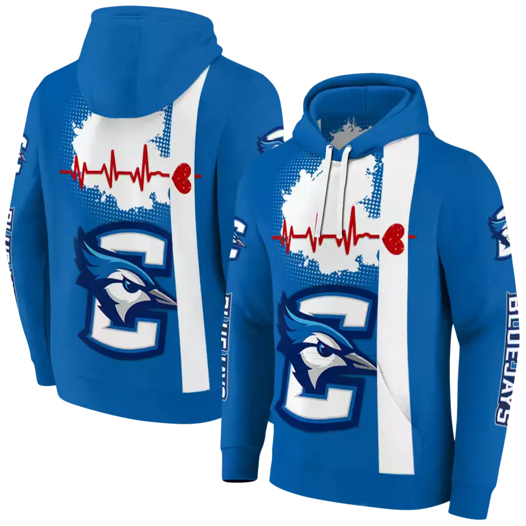 creighton bluejays football heartbeat blue hoodie fashion forward creighton bluejays football heartbeat blue hoodie fashion forward