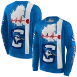 creighton bluejays football heartbeat blue hoodie best selling