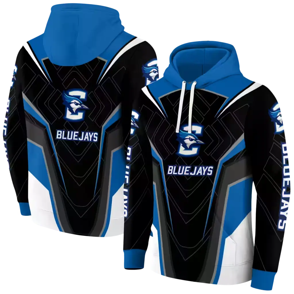 creighton bluejays futuristic pattern blue black hoodie fashion forward creighton bluejays futuristic pattern blue black hoodie fashion forward