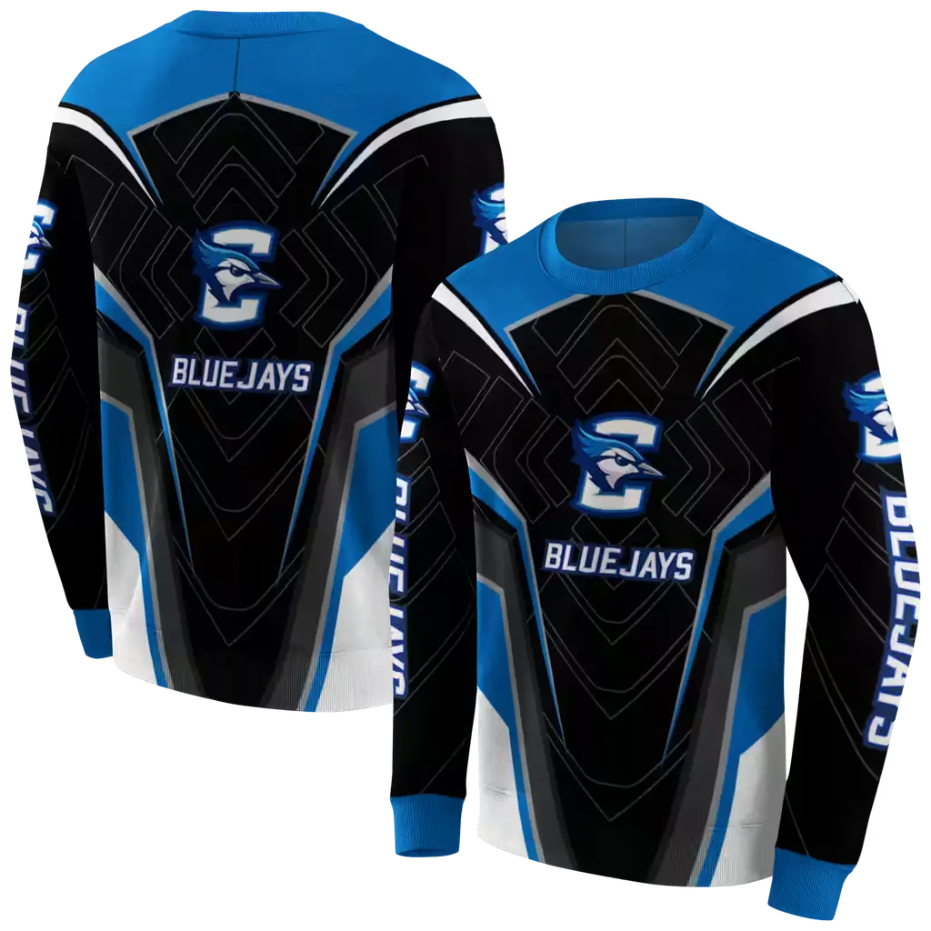 creighton bluejays futuristic pattern blue black hoodie premium grade creighton bluejays futuristic pattern blue black hoodie premium grade