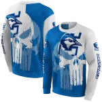 creighton bluejays graphic punisher blue white hoodie best selling