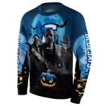 creighton bluejays halloween vibes blue black hoodie best selling