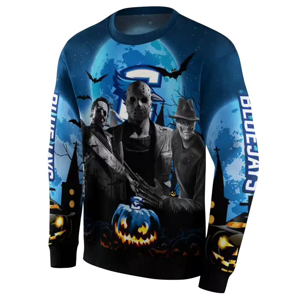 creighton bluejays halloween vibes blue black hoodie new arrival creighton bluejays halloween vibes blue black hoodie new arrival
