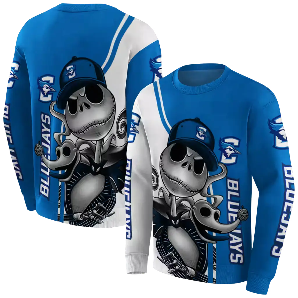 creighton bluejays jack skellington blue hoodie premium grade creighton bluejays jack skellington blue hoodie premium grade