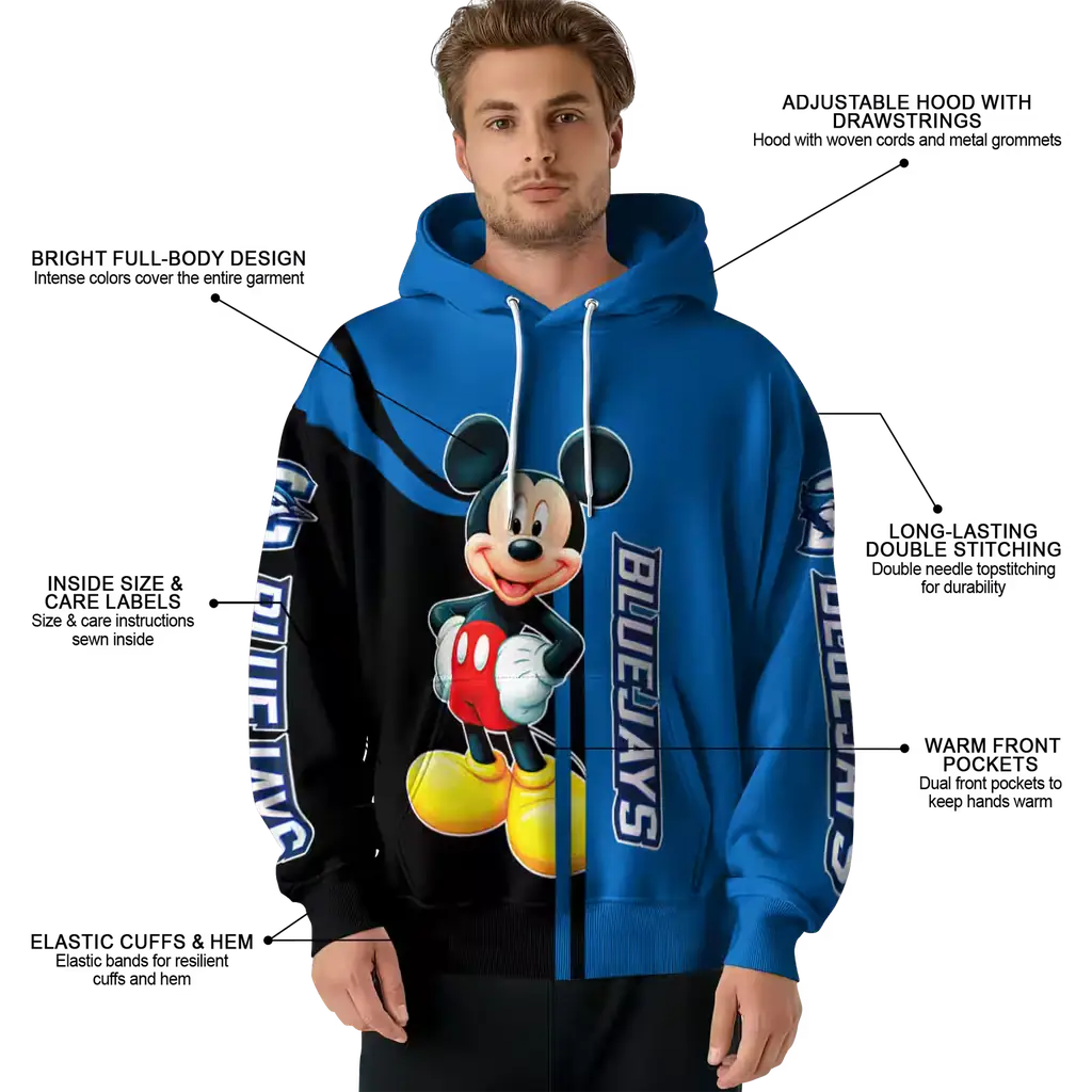 creighton bluejays mickey mouse blue black hoodie latest model creighton bluejays mickey mouse blue black hoodie latest model