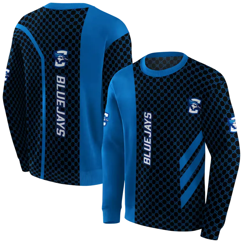 creighton bluejays monogram pattern blue hoodie premium grade creighton bluejays monogram pattern blue hoodie premium grade