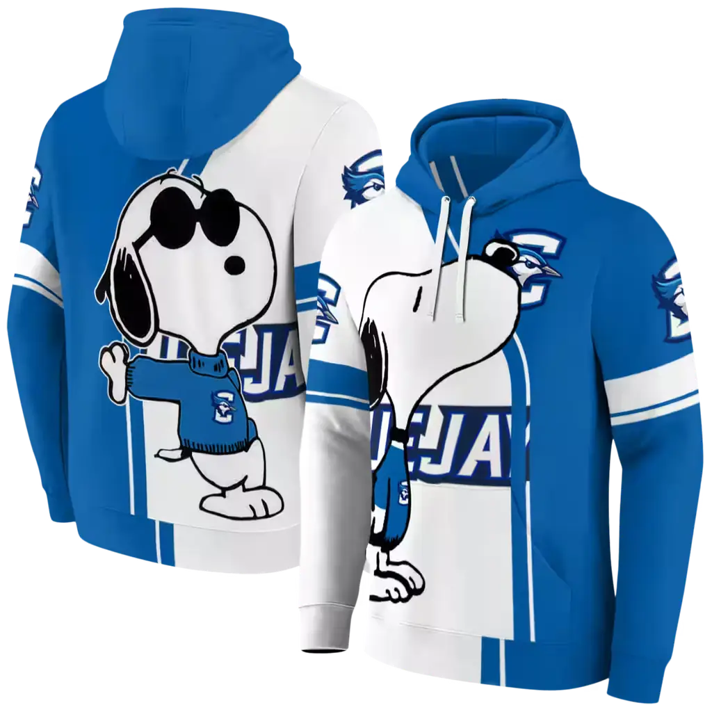 creighton bluejays playful snoopy blue hoodie fashion forward creighton bluejays playful snoopy blue hoodie fashion forward