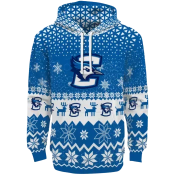 creighton bluejays reindeer motif blue hoodie best selling