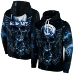 creighton bluejays skull artwork blue black hoodie best selling