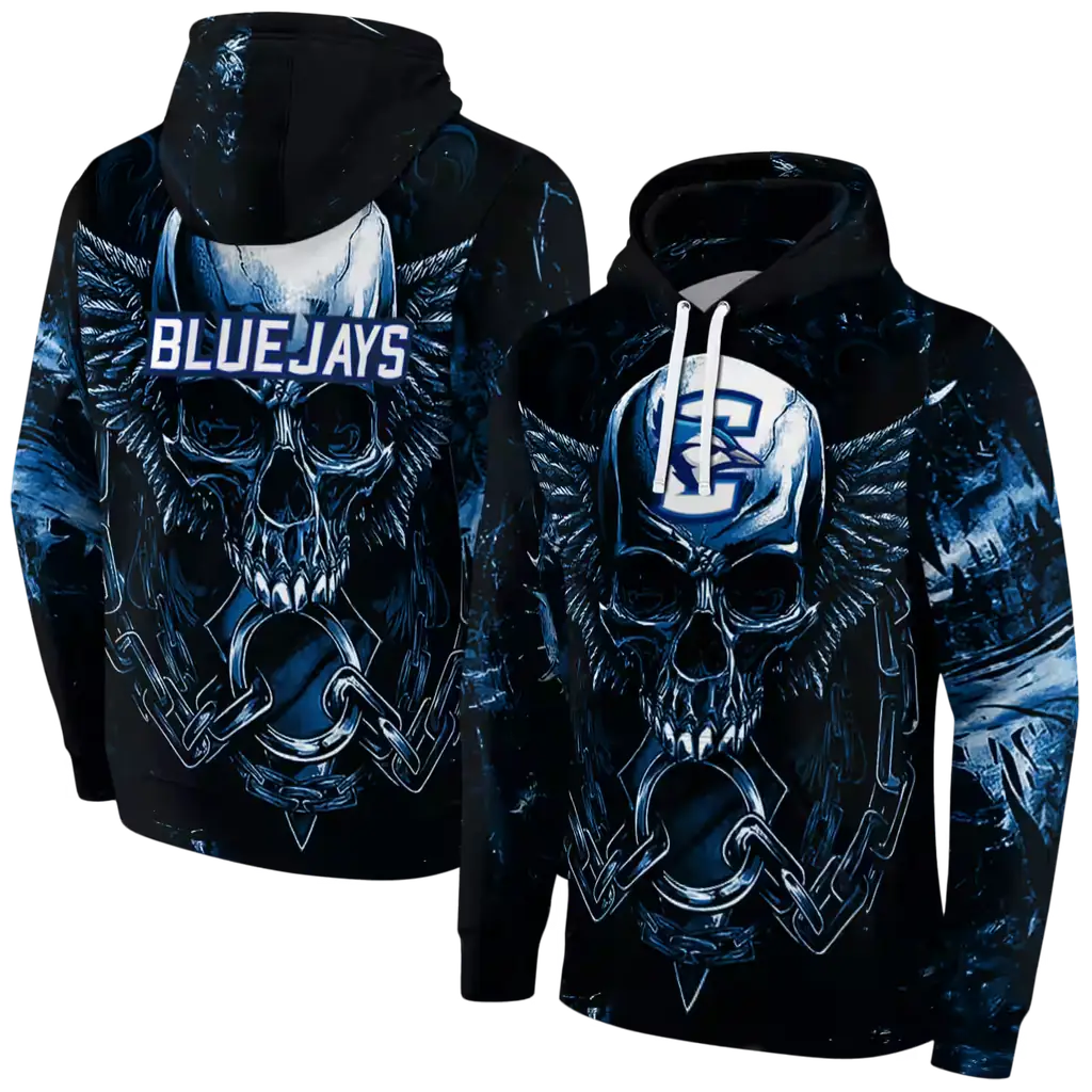 creighton bluejays skull artwork blue black hoodie fashion forward creighton bluejays skull artwork blue black hoodie fashion forward