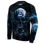 creighton bluejays skull artwork blue black hoodie best selling