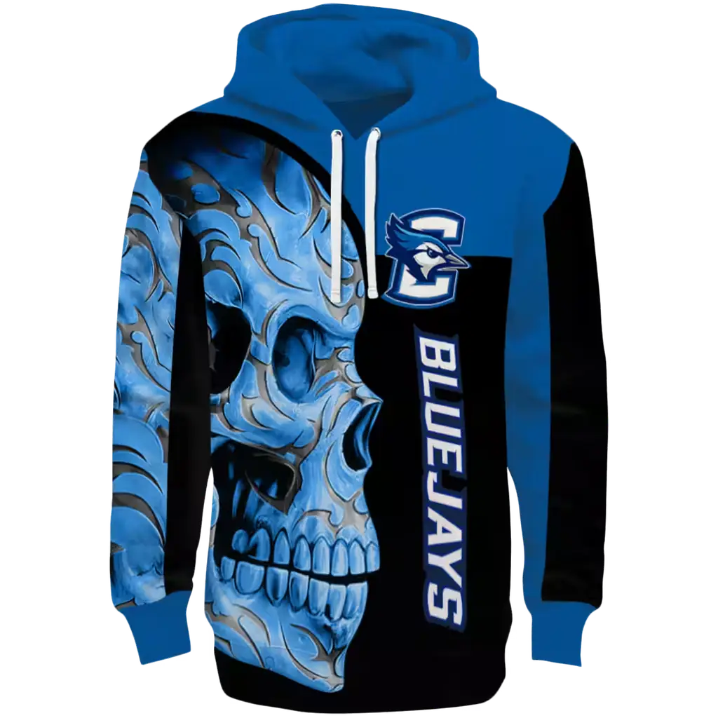 creighton bluejays skull motif blue black hoodie best selling creighton bluejays skull motif blue black hoodie best selling