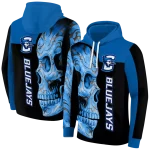 creighton bluejays skull motif blue black hoodie best selling