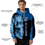 creighton bluejays skull motif blue black hoodie best selling