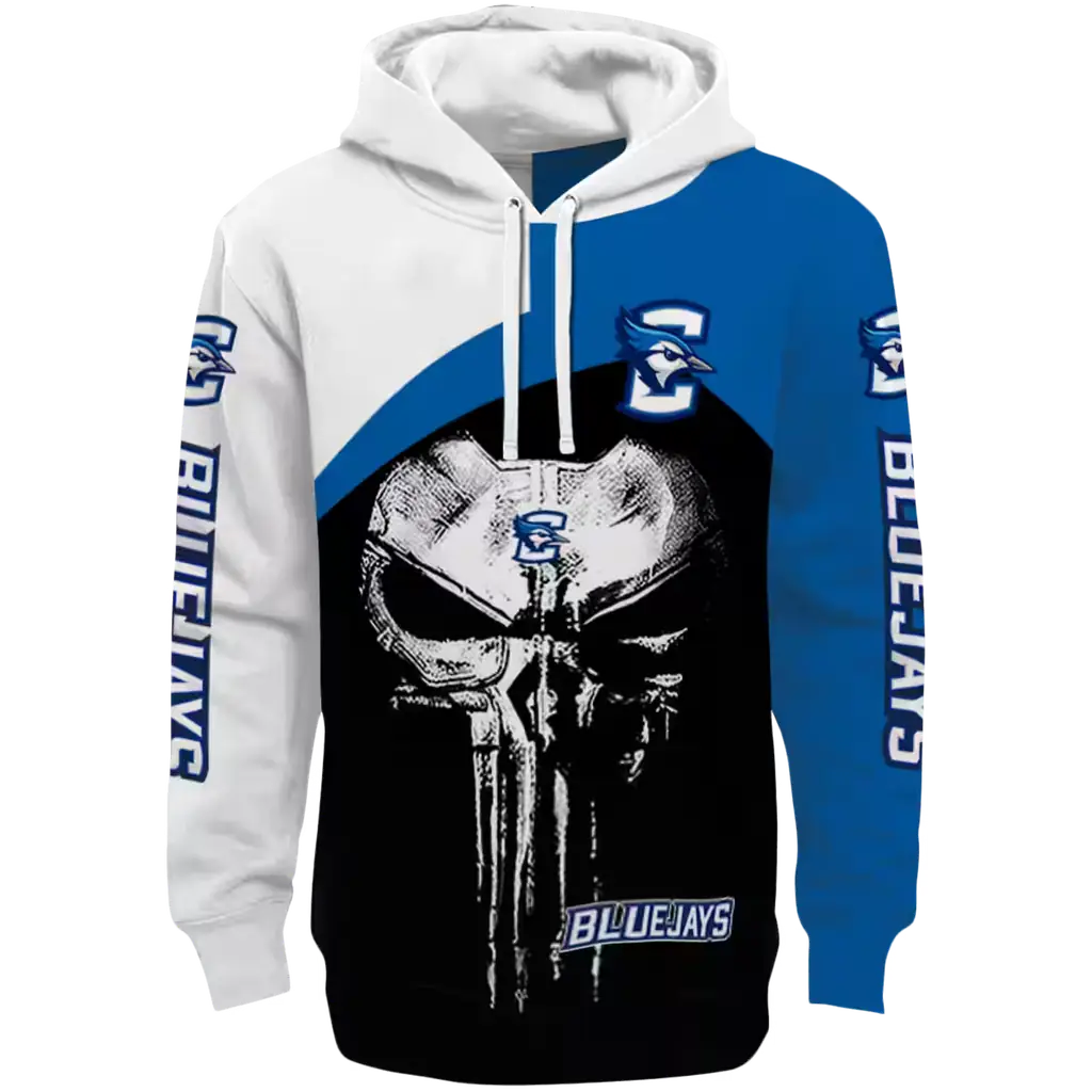 creighton bluejays skull punisher white black hoodie best selling creighton bluejays skull punisher white black hoodie best selling
