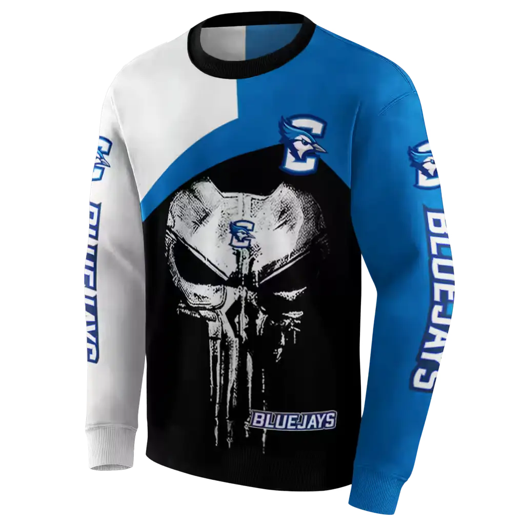 creighton bluejays skull punisher white black hoodie new arrival creighton bluejays skull punisher white black hoodie new arrival