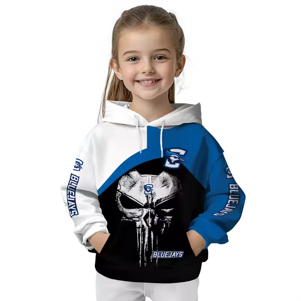 creighton bluejays skull punisher white black hoodie top rated creighton bluejays skull punisher white black hoodie top rated