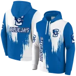 creighton bluejays splatter effect blue hoodie best selling