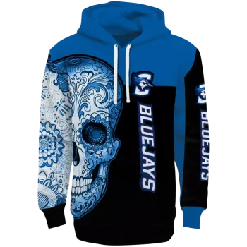creighton bluejays sugar skull blue black hoodie best selling