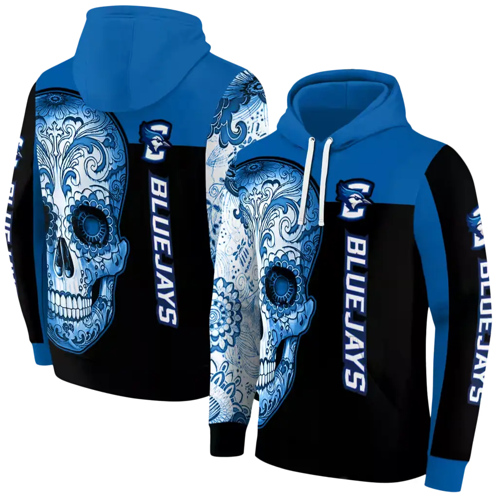 creighton bluejays sugar skull blue black hoodie fashion forward creighton bluejays sugar skull blue black hoodie fashion forward