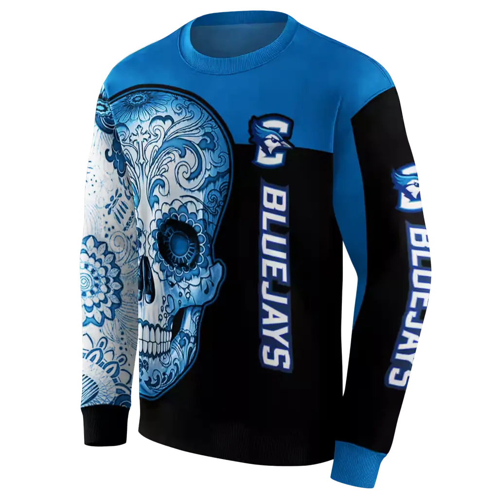 creighton bluejays sugar skull blue black hoodie new arrival creighton bluejays sugar skull blue black hoodie new arrival