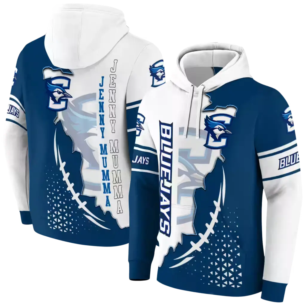 creighton bluejays triangular pattern blue white hoodie fashion forward creighton bluejays triangular pattern blue white hoodie fashion forward