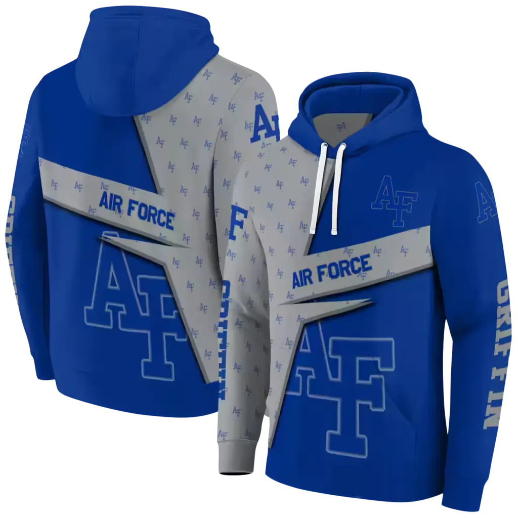 custom air force falcons abstract shape blue hoodie fashion forward custom air force falcons abstract shape blue hoodie fashion forward