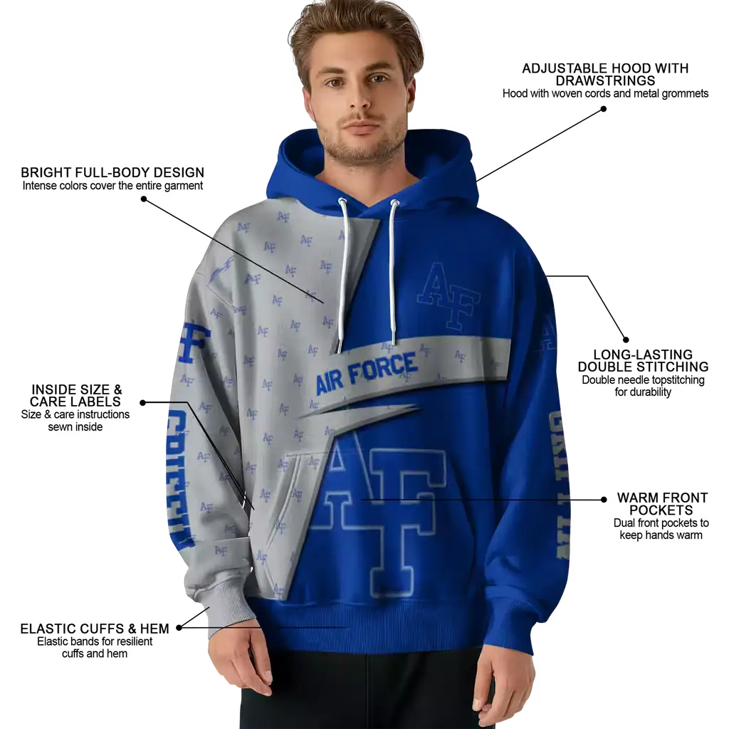custom air force falcons abstract shape blue hoodie latest model custom air force falcons abstract shape blue hoodie latest model