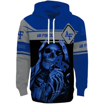 custom air force falcons grim reaper blue black hoodie best selling