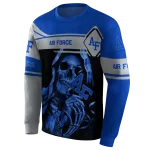 custom air force falcons grim reaper blue black hoodie best selling