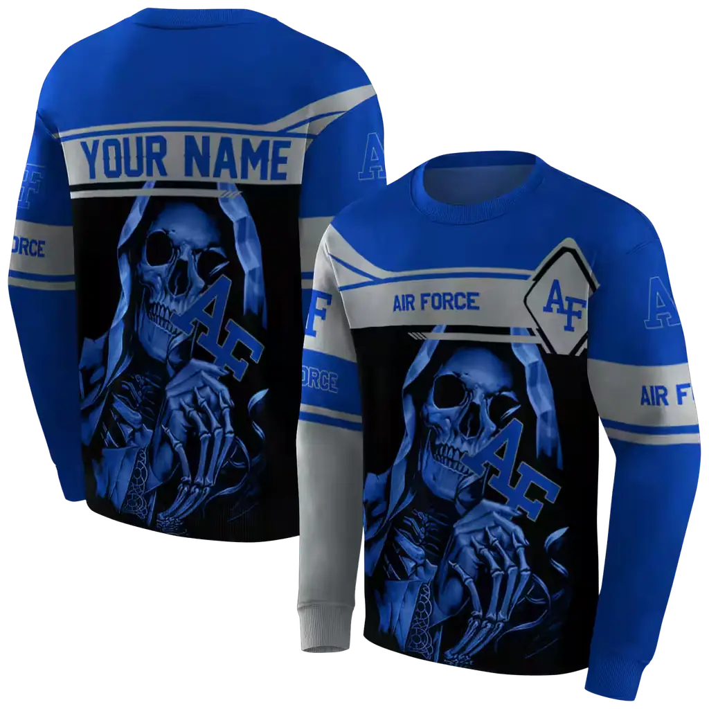 custom air force falcons grim reaper blue black hoodie premium grade custom air force falcons grim reaper blue black hoodie premium grade