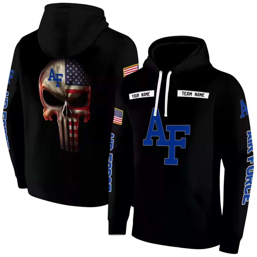 custom air force falcons punisher skull black hoodie fashion forward custom air force falcons punisher skull black hoodie fashion forward