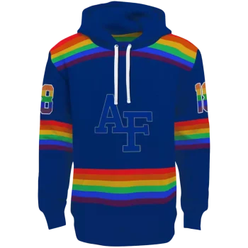custom air force falcons rainbow stripes blue hoodie best selling