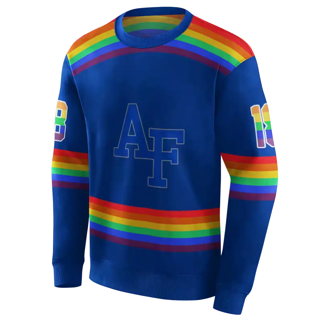custom air force falcons rainbow stripes blue hoodie new arrival custom air force falcons rainbow stripes blue hoodie new arrival