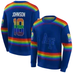 custom air force falcons rainbow stripes blue hoodie best selling