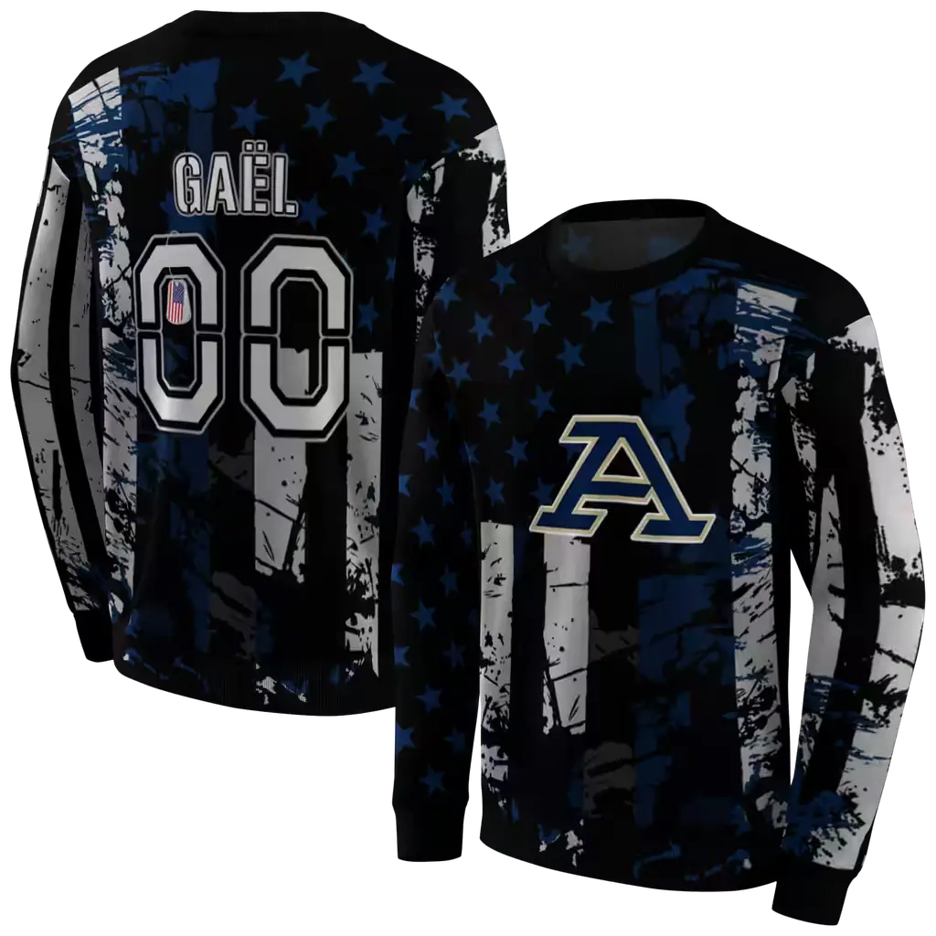 custom akron zips distressed flag blue black hoodie premium grade custom akron zips distressed flag blue black hoodie premium grade