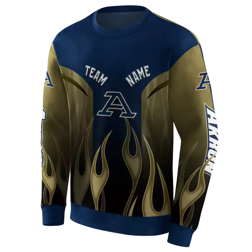 custom akron zips flame design blue hoodie new arrival custom akron zips flame design blue hoodie new arrival