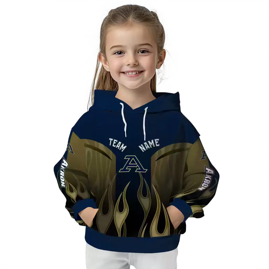 custom akron zips flame design blue hoodie top rated custom akron zips flame design blue hoodie top rated