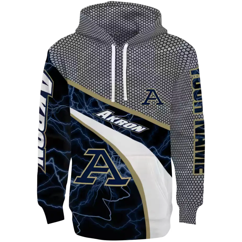 custom akron zips hexagonal mesh blue black gray hoodie best selling custom akron zips hexagonal mesh blue black gray hoodie best selling