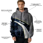 custom akron zips hexagonal mesh blue black gray hoodie best selling